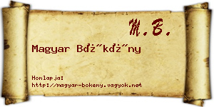 Magyar Bökény névjegykártya